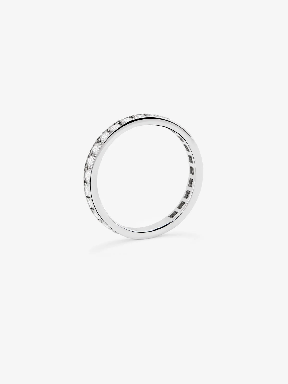 Alianza entera de oro blanco de 18K con 25 diamantes en talla brillante con un total de 1,37 cts - Image 5