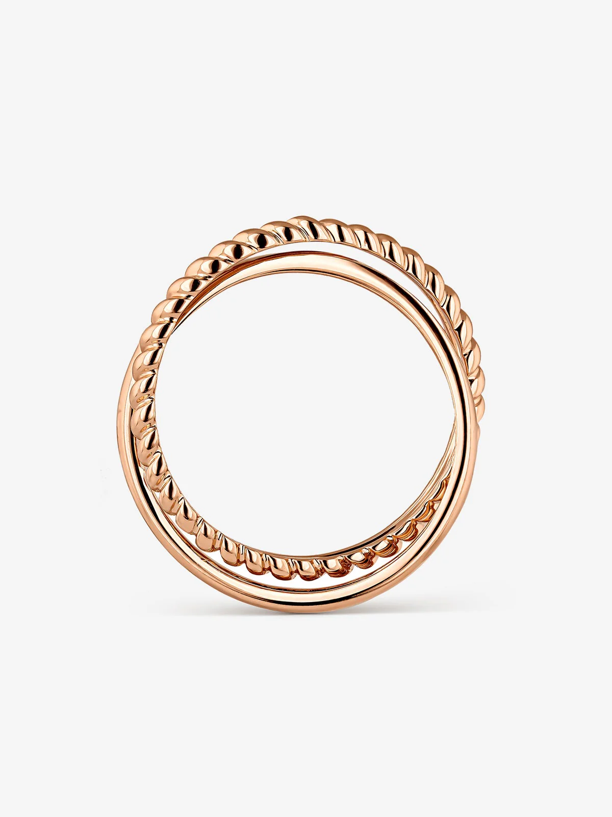 Anillo cruzado de oro rosa de 18K - Image 5