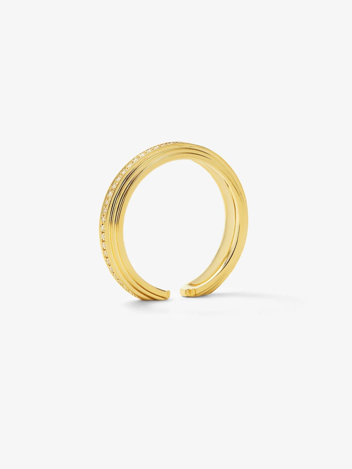 Anillo de oro amarillo de 18K con 50 diamantes en talla brillante con un total de 0,15 cts - Image 5