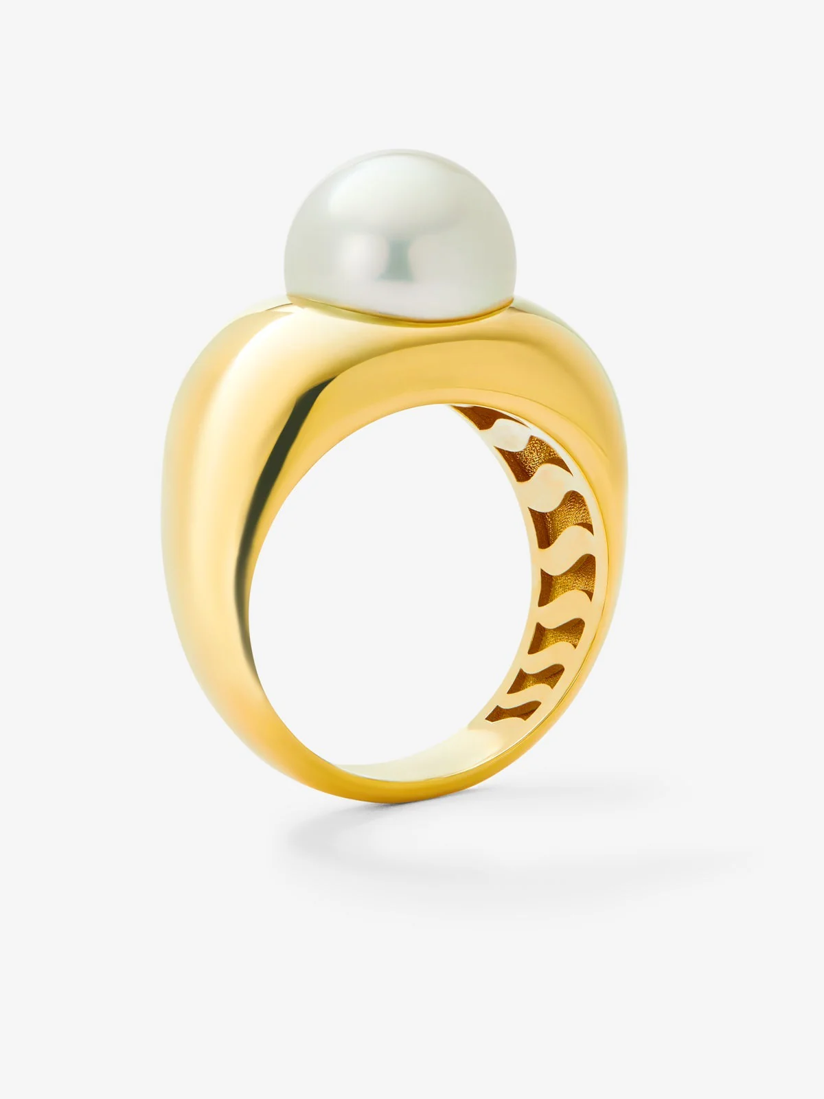 Anillo de oro amarillo de 18K con perla australiana de 10mm - Image 5