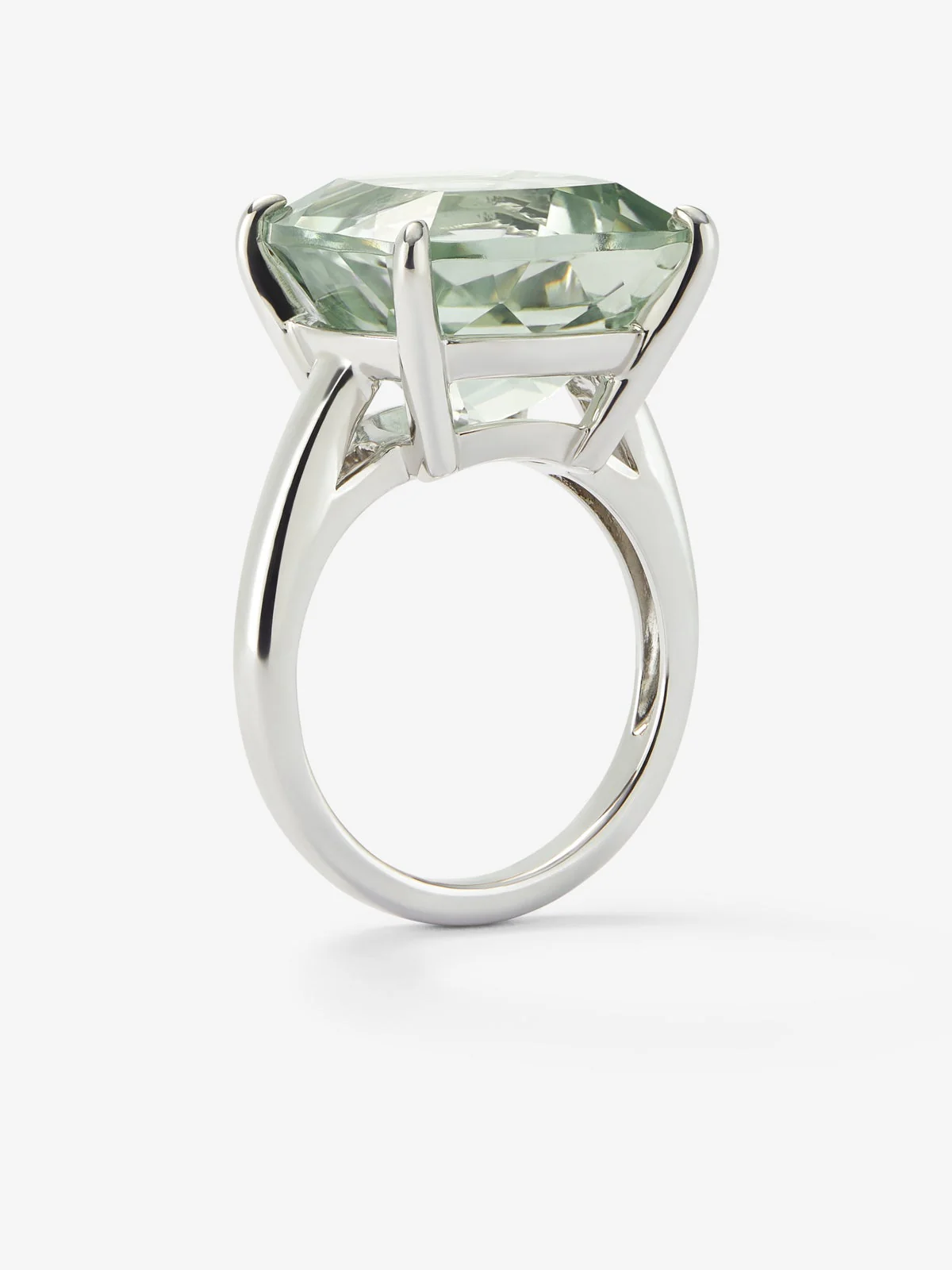 Anillo de plata 925 con amatista verde en talla cushion de 11,91 cts - Image 5