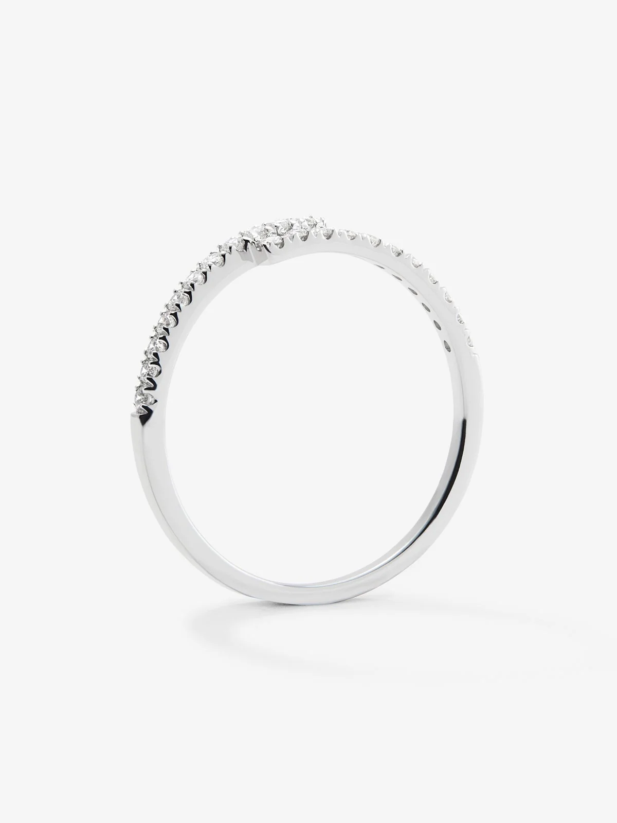 Anillo tú y yo de oro blanco 18K con 22 diamantes en talla brillante con un total de 0,18 cts - Image 5