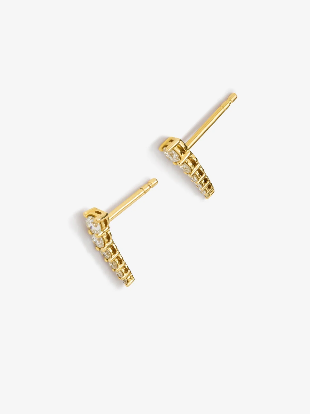 Pendientes trepadores de oro amarillo de 18K con 12 diamantes en talla brillante con un total de 0,34 cts - Image 3