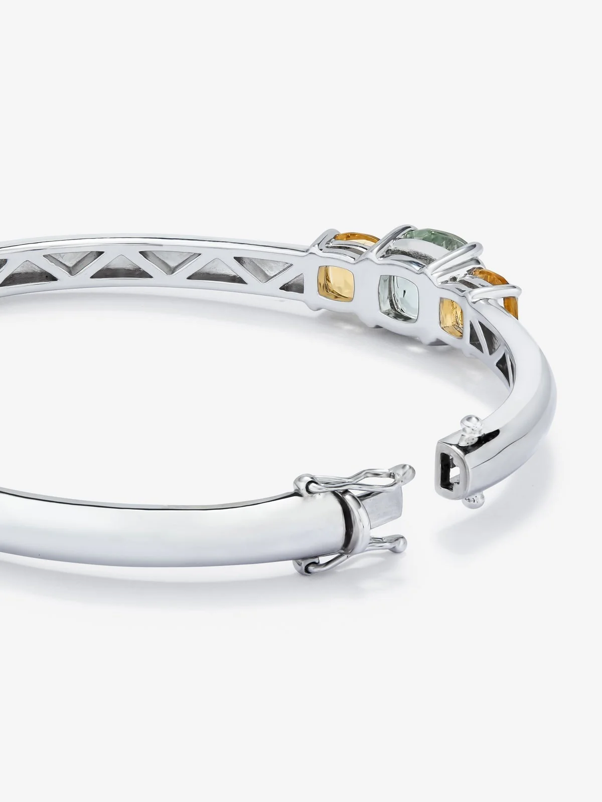 Pulsera de plata 925 con amatista verde en talla cushion de 2,47 cts y cuarzos citrinos en talla cushion de 1,62 cts - Image 5