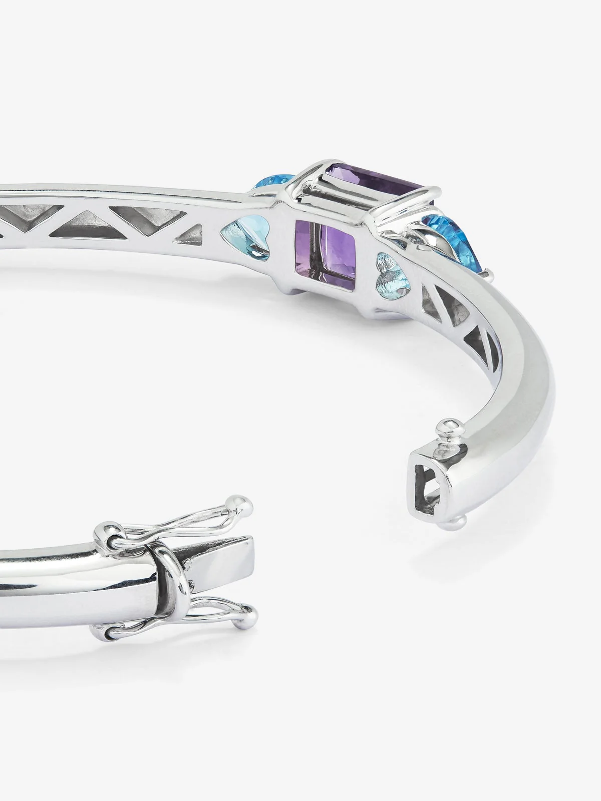 Pulsera rígida de plata 925 con amatista y topacios - Image 5